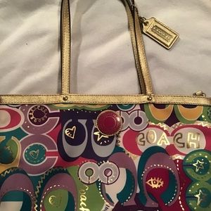 Coach Poppy Pop C Graffiti Glam Tote